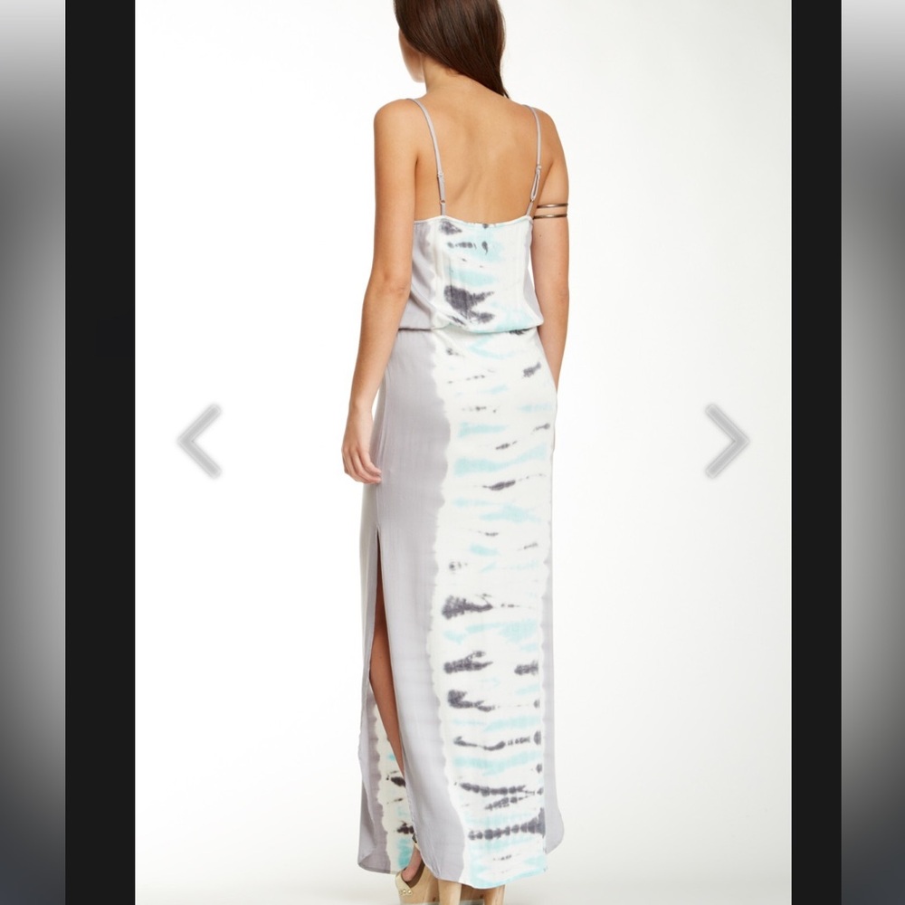 Young Fabulous and Broke Grey Tie Dye Side Slit Maxi Dress Rayon Size Small - Picture 2 of 12